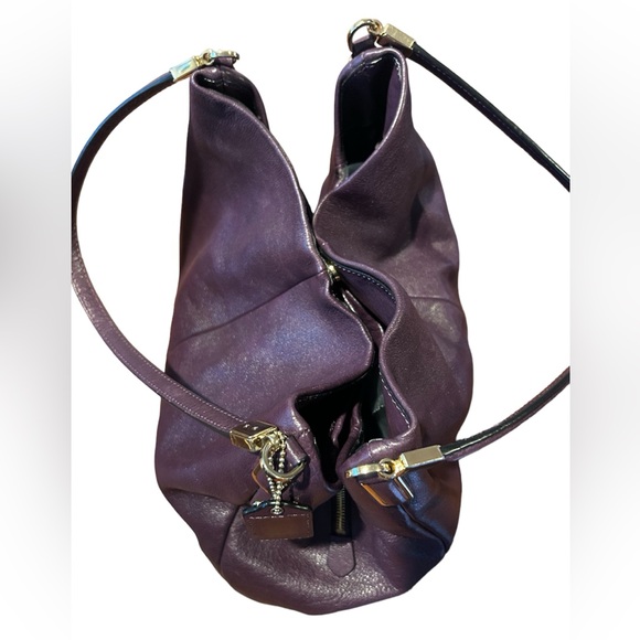 Vintage Coach Madison Phoebe Plum Pebbled Leather Shoulder Bag - Picture 5 of 13